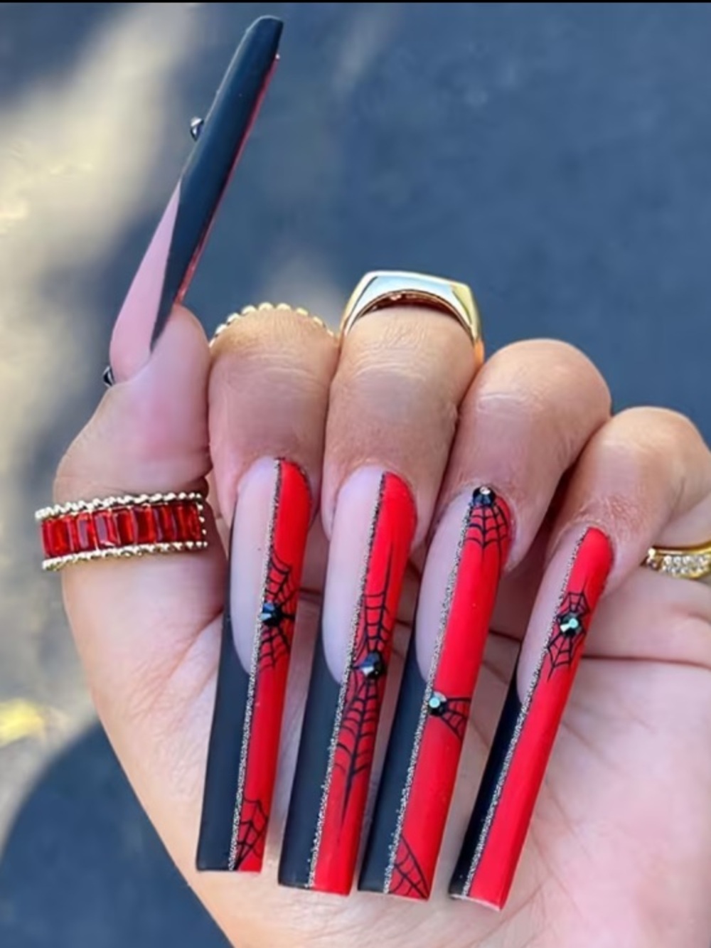 Spiderweb Long Stiletto Press-On Nails